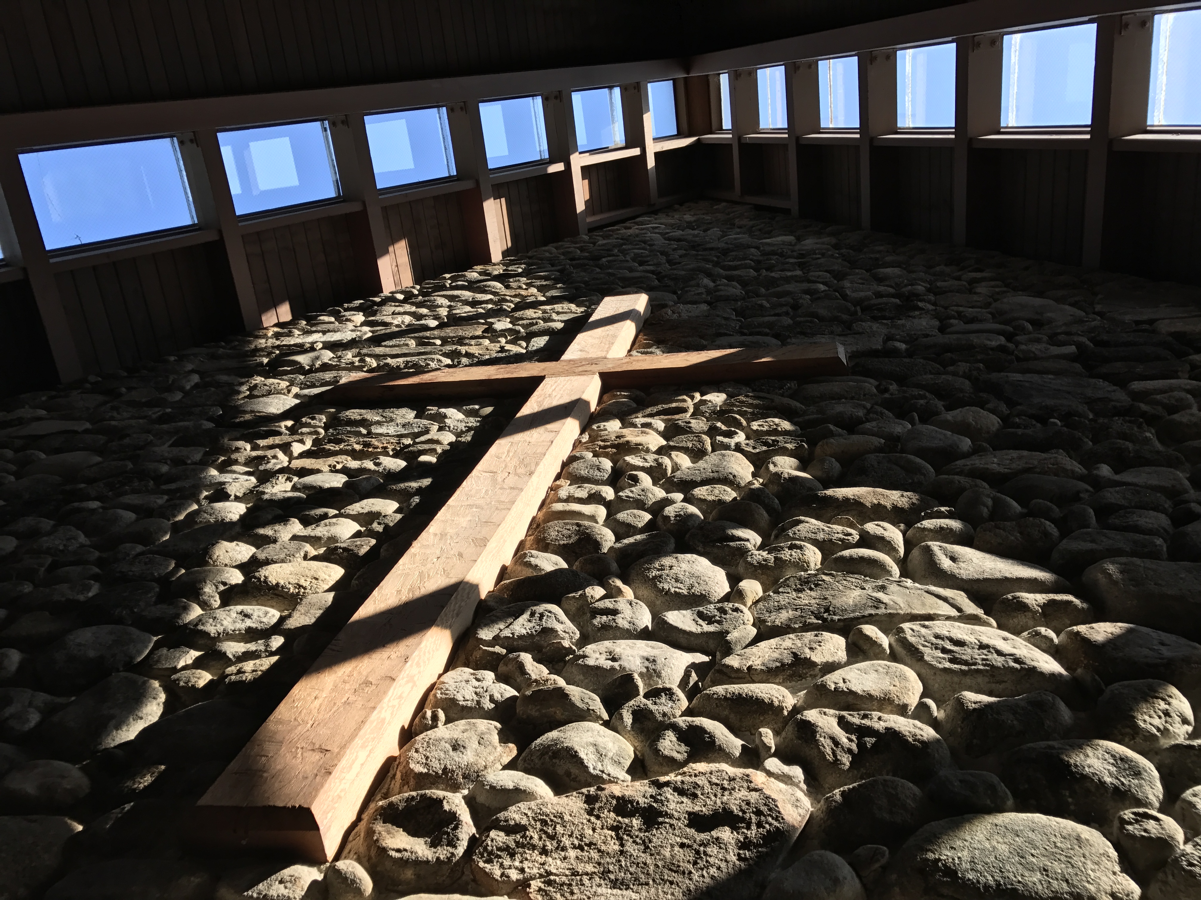 Cross viewed from below at an angle