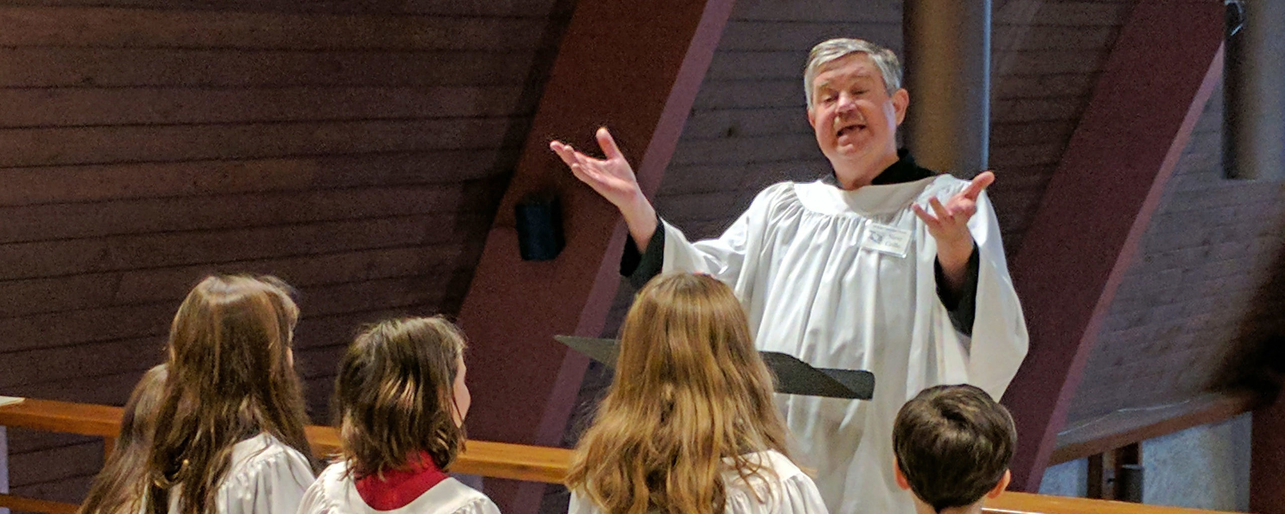 Steve directing the Disco Penguins (choir for youngsters)